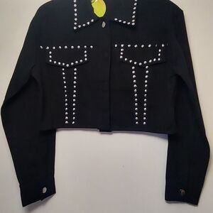 Black Studded Denim Jacket